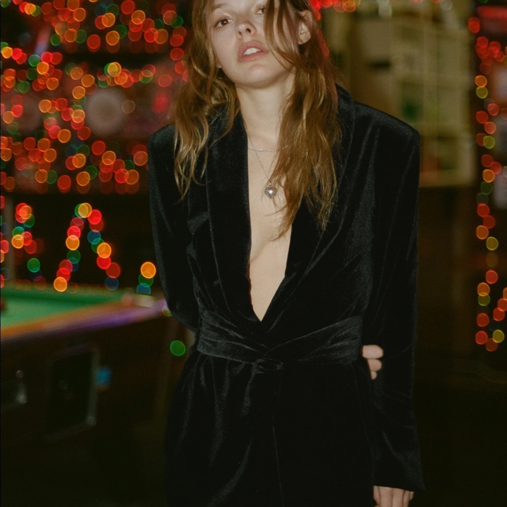 New Zara Velvet Black Mini Dress